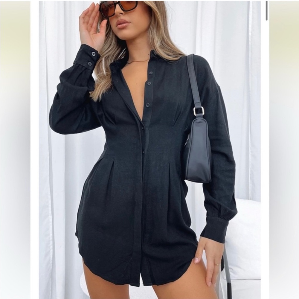 Chic Black Button-Up Dress